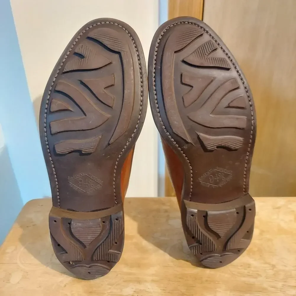 Polo Ralph Lauren England 94% Ridgeway Men's US 8 D Brown Leather Oxfords